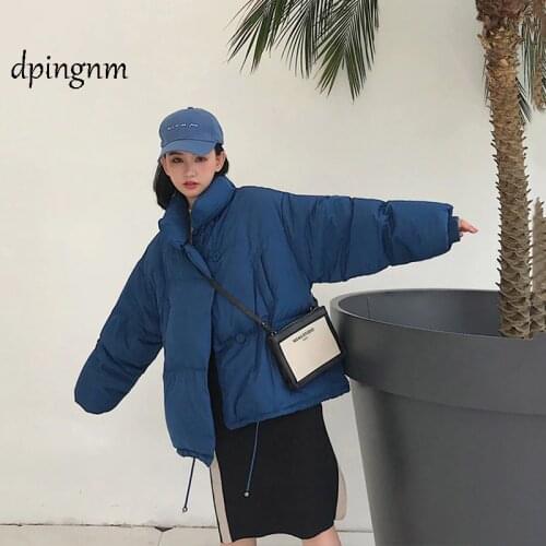Winter Womens Down Cotton Padded Jacket Women Wadded Jackets Warm Coats Short Parkas Bread Style Oversize Loose Outwear Coats