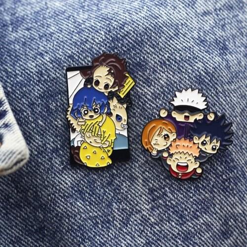 Demon Slayer kimetsu no yaiba Pins Kisatsutai Kamado Tanjirou Brooch Shirt Bag Lapel Badge 1pc Wholesale Enamel Pin Gift