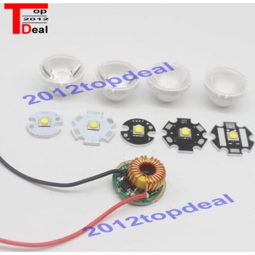 1set CREE Xlamp XML2 XM-L2 T6 U2 10W WHITE High Power LED Emitter +driver+lens For Flashlight DIY