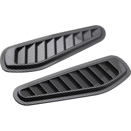 1Pair Of Carbon Fiber Look ABS Universal Car Hood Vent Louver Panel Trims