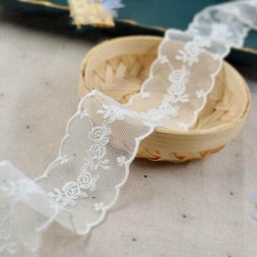1Yard Mesh Cotton Embroidered Lace Trim Accessories Clothing Garment Accessories Home Textile Fabric Width 3cm