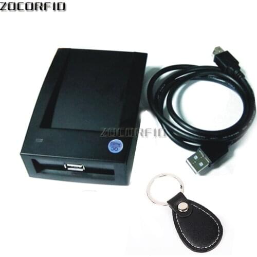 10PCS 125KHZ leather RFID keyfobs and one USB 125KHZ RFID reader / leather style