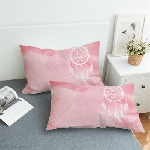2pcs/set Bed Pillowcase Cover for Beding Print Soft 50cmx75cm / 50cmx90cm Can Customs Made Pink Color Dream Catcher