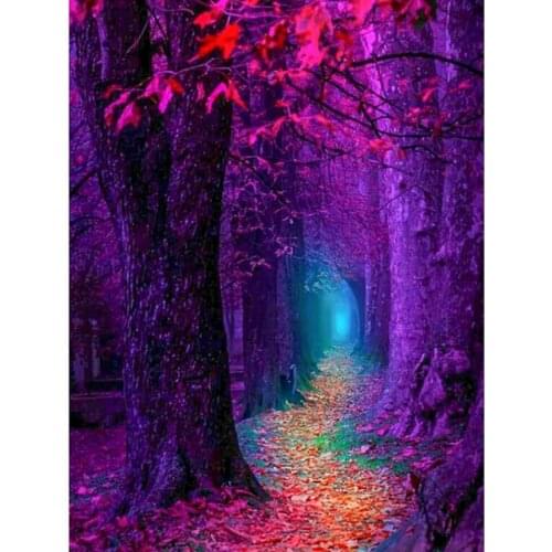 DIY 5D Diamond Painting Landscape purple Tree Cross Stitch Diamond Embroidery Rhinestones Full Round Mosaic Decor Home WG1940