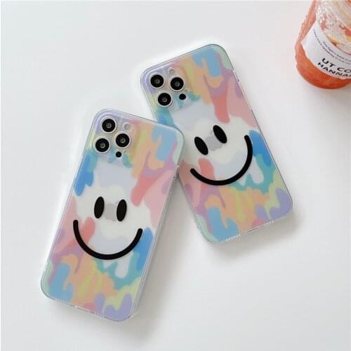 Rainbow Smile Phone Case for iPhone 12 Mini 12 11 Pro X XS Max XR 8 7 6 6s Plus Soft Clear чехол на айфон Cover