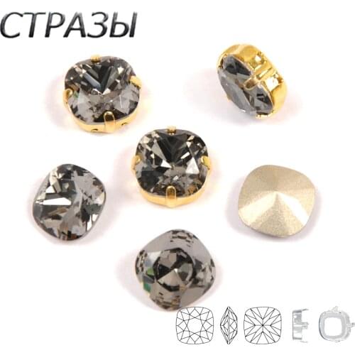 CTPA3bI Garment Black Crystal Diamond Decorative Sewing Rhinestone Cushion Cut Jewels Glass Beads Fancy Stones For Dancing Dress