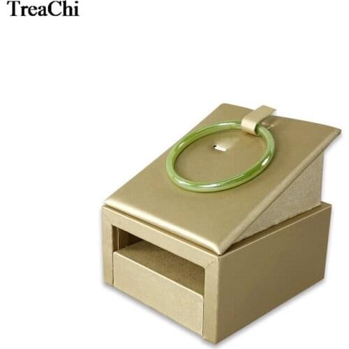 Big Size Wooden Gold Jade Bangle Anklet Jewelry Display Storage Holder Gold PU Bracelet Jewelry Organizer Exhibition Stand Tower