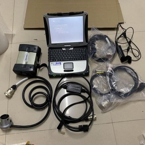 Mb star diagnosis c3 with laptop cf19 touch screen hdd with software all cables full set ready to use 2 years warranty