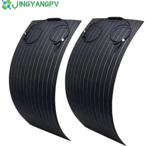 JINGYANG long lasting Semi Flexible solar panel 100W Waterproof Sunpower Panel Solar Monocrystalline solar cell 200w 300w 400w