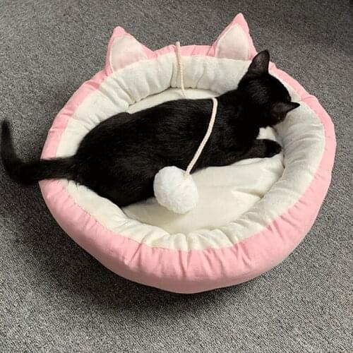 For Dogs Cats House Bed Nordic Style Removable Washable Crystal Cotton Velvet Chats Litter For Small Medium Pets Accessories