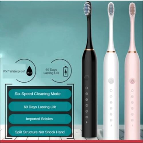 Electric Toothbrush Sonic USB Charger Rechargeable Waterproof Tooth 5 Brushes Replacement Heads Set 6 Gears For children Adult