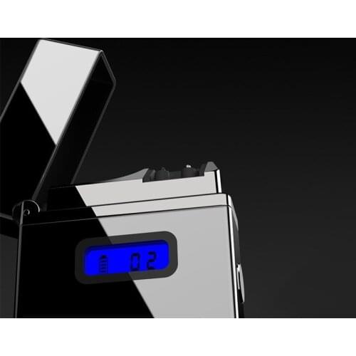 Digital Battery Display Dual Arc Lighter Personalized Custom Rechargeable USB Cigarette Lighter Smoking Accessories Gift for Men