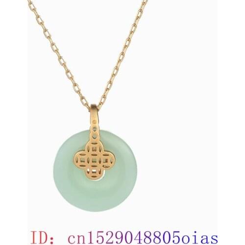 Green Jade Doughnut Pendant Gemstone Natural Fashion Jewelry Necklace 925 Silver Amulet Crystal Women Charm Chalcedony Gifts