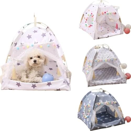 Summer Dogs Cats Anti-mosquito Waterproof Tent Semi-closed Hammock Kennel Outdoor Collapsible ventilation Pet Bed For Cat House