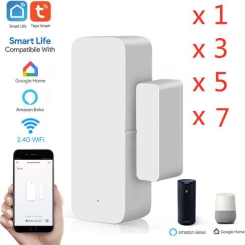 Tuya Smart Life WiFi Door Magnetic Sensor Door Open/Closed Detectors Alert Security Alarm With Alexa Google Home Smart Home