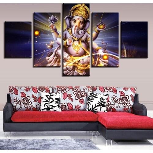 Multi-Picture 5d diy Diamond painting Elephant Trunk God Ganesha 5 Piece Puzzle Pictures Diamond Mosaic Decor Home
