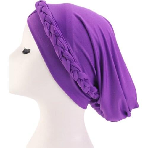 2020 NEW women muslim hijab musulman turban soft solid lnner headscarf islamic twist braid hijab bohemia cover-up chemotherapy