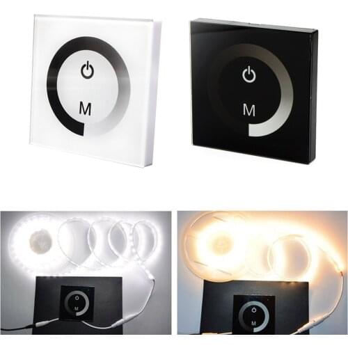 8A Single-Color Dimmer DC12-24V Brightness Controller Glass Touch Panel Wall Switch for Single Color LED Strip Light Lamp