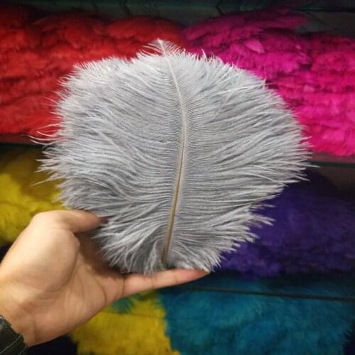 Wholesale! 100 PCS/a lot of beautiful gray ostrich feathers 20-25 cm / 8-10 inches wedding celebration decoration