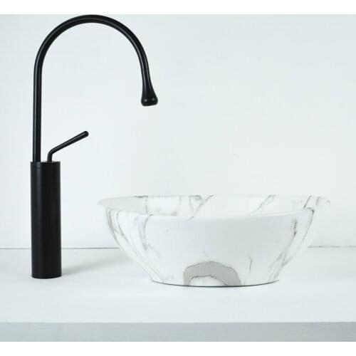 Bowl-Shaped Oval Small Above Counter Basin European Style Wash Basin Ceramic Wash Basin Marble Matte Small Apartment Sink 2012