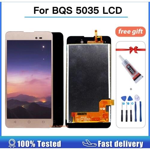 Tested lcd For BQ BQ-5035 Velvet BQ 5035 BQS 5035 BQS5035 LCD Display With Touch Sensor Glass Digitizer Assembly with Tools