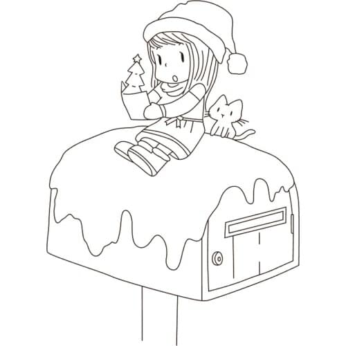 10x8 Girl sitting in letter box Transparent Clear Silicone Stamp Seal for DIY scrapbooking photo album Decorative clear stamp