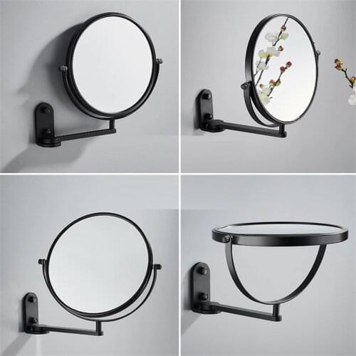 Folding 1X &3X Magnifying Makeup Mirror Wall Mount without drill Swivel Bathroom Mirror Suction Arm Extend shaving mirrors