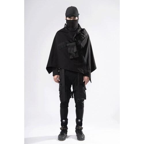 Trench Coat Men PT-cape-1 Poncho Techwear Ninjagear Darkwear Outdoor Trench Coat Men Punk Clothes
