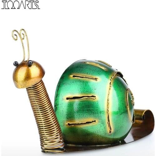 Tooarts garden decoration outdoor Snail Ornament Iron Cartoon Snail Fun Natural Farmhouse Style Fairy tale Garden Accessories