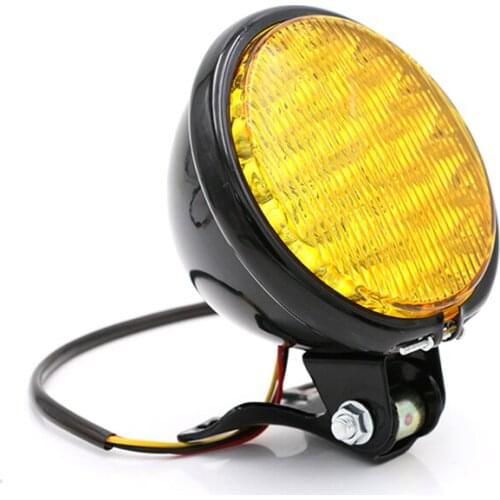 Refit Motorcycle LED Headlamp Universal Motorbike Retro Black Headlight DC 12V Scooter Vintage Head Lamp Motor led Front Light