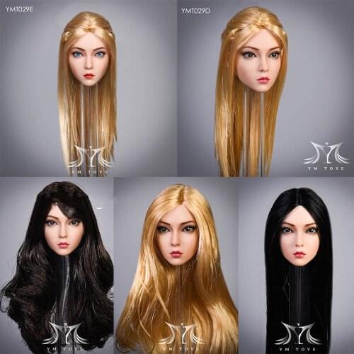 In Stock YMT029A 1/6 Female Figure The Roses Suntan Head Sculpt Carving Planted Hair Model for 12" Female Phicen Body Toy