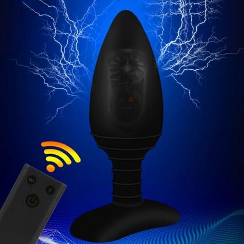 Remote Control Vibrator Electric Shock Anal Plug Male Prostate Massager Anal Stimulator big Butt Plug Vibrating Sex Toys For Man