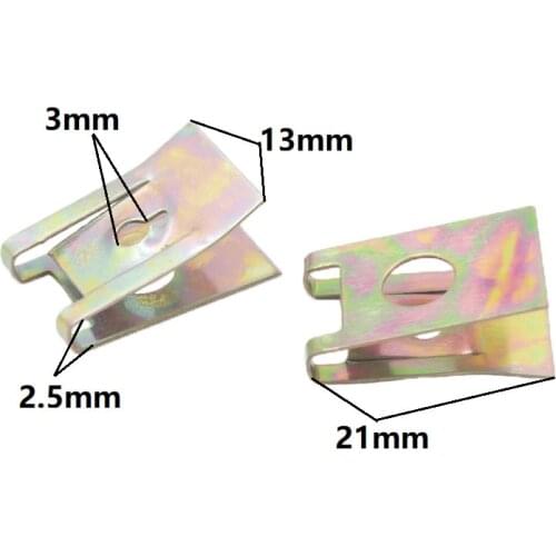 Screw Fixed Fastener Clip Bronze Tone Spring U-Type Gasket Metal Car Door Panel