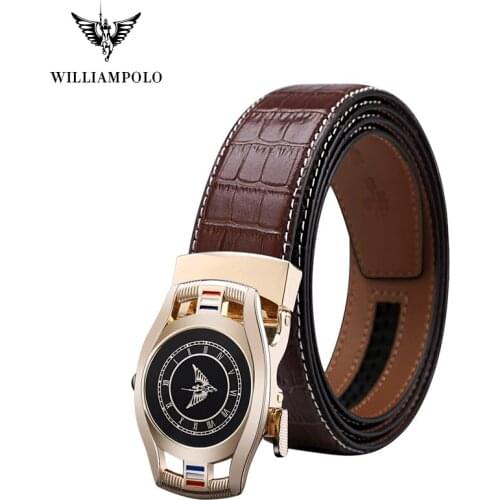 Williampolo 2020 British Style Fashion Crocodile Pattern High Quality Leather Luxury Designer Automatic Belt Men Pl18394-96P