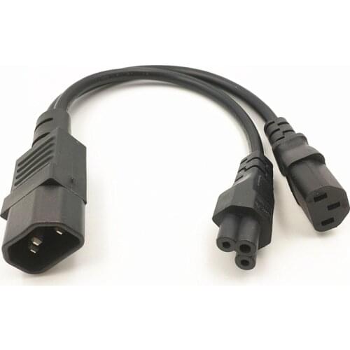 Y Type Splitter Power Cord ,IEC320 C14 Plug 3-Prong Male Power Cable Cord AC Power Adapter to C13 +C5 Female