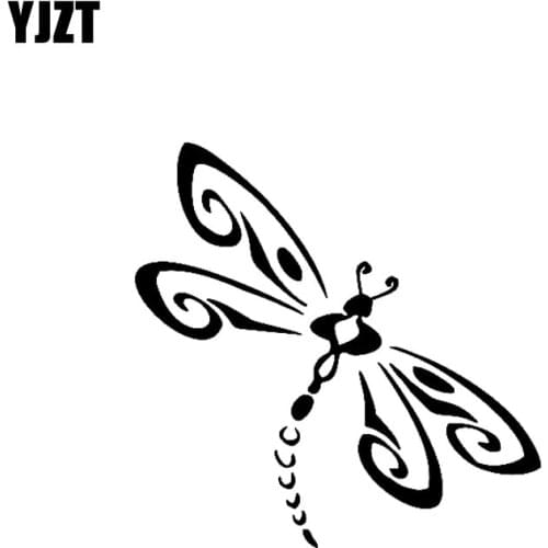 YJZT 15.2CM*15.1CM Delicate Dragonflies Cool Vinyl Decal Car Sticker Black/Silver C19-0652