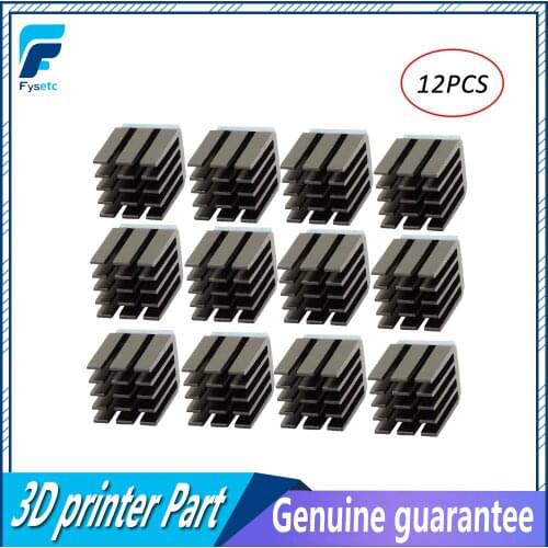 12pcs 3D Printer Parts Stepper Motor Driver Heat Sinks Cooling Heatsink Ultra-silent For TMC2100 A4988 DRV8825 TMC2208 TMC2130