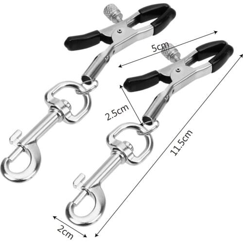 IKOKY 1 Pair Nipple Clamps Metal Clips Sex Toy for Couples Sexy Breast Clamp Stimulator Teaser Games Female Orgasm