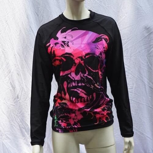 Lastest Rash Guard Women Skull Print Long Sleeve Surf Rashguard Swimsuit Femme 2019 UPF 50 Swimming Biking Shirts Sportswear