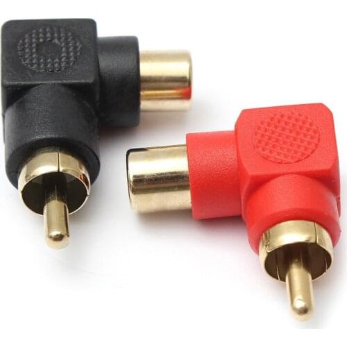 1Pair 90 Degree RCA Right Angle Connector Plug Adapters Male To Female 90 Degree Elbow Audio Adapter
