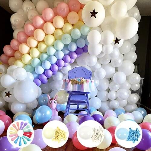 20pcs Macarons Latex Balloons Wedding Birthday Party Pastel Candy Balloon Decorations Kids Baby Shower Unicorn Party Supplies
