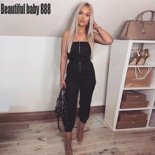 2020 New Spring autumn popular Slim Soft jumpsuits hot sale collocation Strapless jumpsuits Women New black Straight jumpsuits