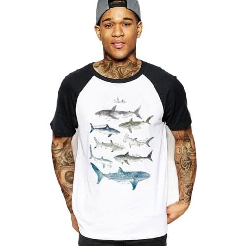 2020 streetwear shark sharks animal Mens funny t shirts stranger things one piece harajuku male tshirt camiseta clothes t-shirt