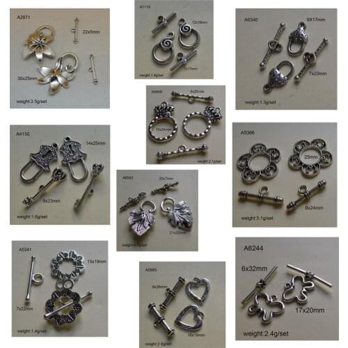 25sets Antique Bronze Color Toggle Clasps Hook Fit Bracelet Necklace Findings Alloy Connectors For Jewelry Making