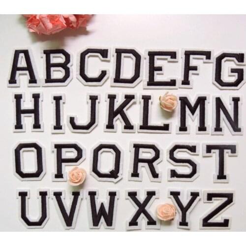 26 Letters Alphabet ABC Sew Iron On Patches Badges For Name DIY Dress Jeans Appliques Decoration