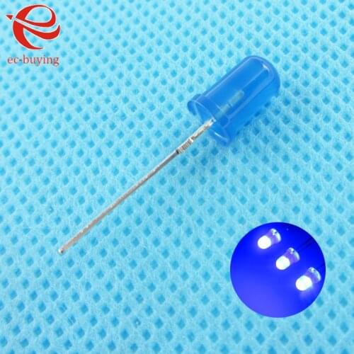 3mm LED Blue Diffused Round Light-Emitting Diodes Lamp Bead DIP Plug-in Through Hole Practice DIY Kit Ultra Bright 50 pcs /lot