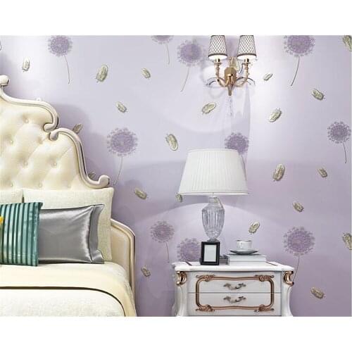 BEIBEHANG Bedroom wedding room children room 3d wallpaper garden dandelion feather papel de parede 3D wallpaper for living room