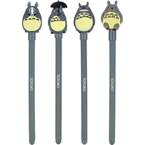 4 Pcs Novelty Cute My Neighbor Totoro Gel Ink Pen Signature Pen Escolar Papelaria School Office Supply Promotional Gift