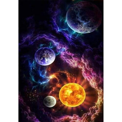 Diy 5D planet earth sun galaxy Full Diamond Painting cross stitch kits art High Quality Scenic 3D paint by diamonds