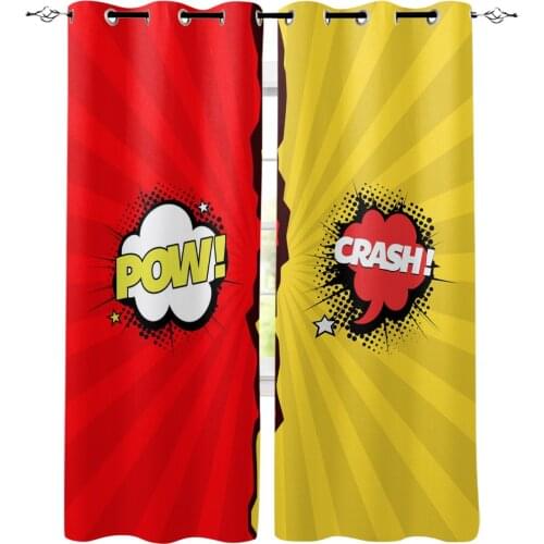 American Comic Burst Red Yellow New Simple Curtains Home Decoration Curtains Modern Home Supplies